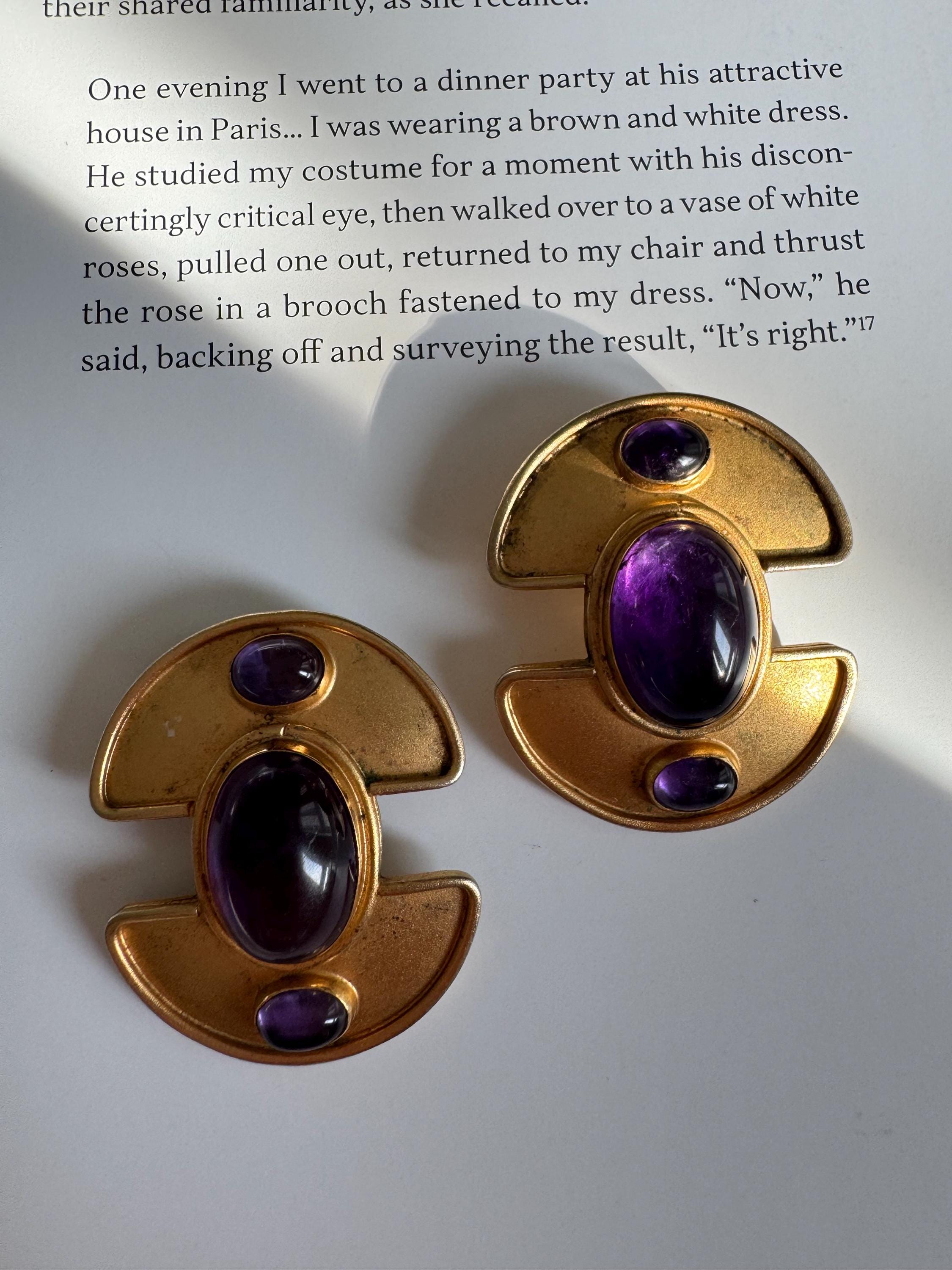 RARE Vintage Christian Dior Matte Gold Clip-on Earrings