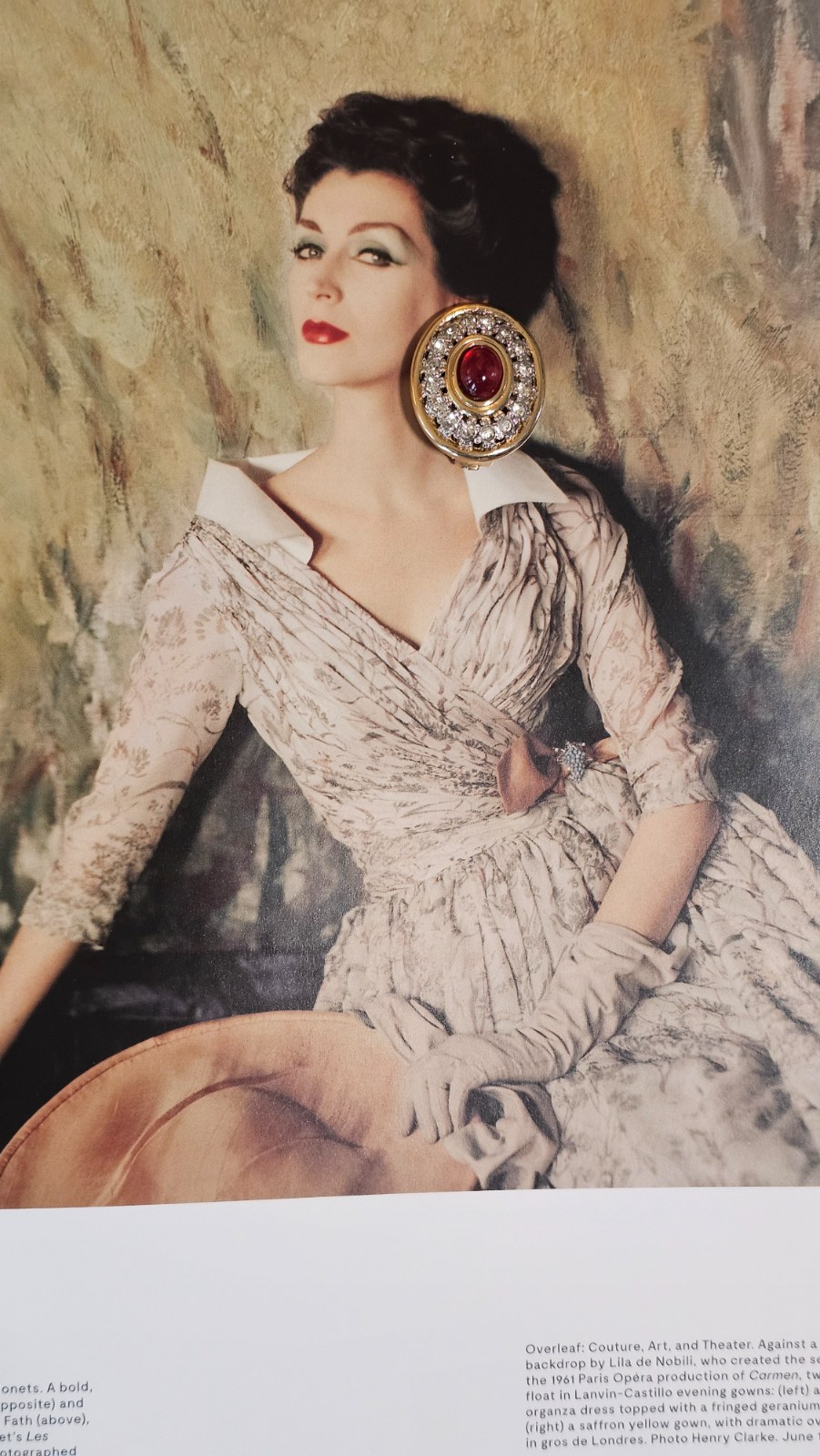 Vintage 1980s Unsigned Gold-Tone Round Clip Earrings | Ruby Red Glass Cabochon & Clear Pavé Rhinestone Halo | Glamour Button Clips view 4