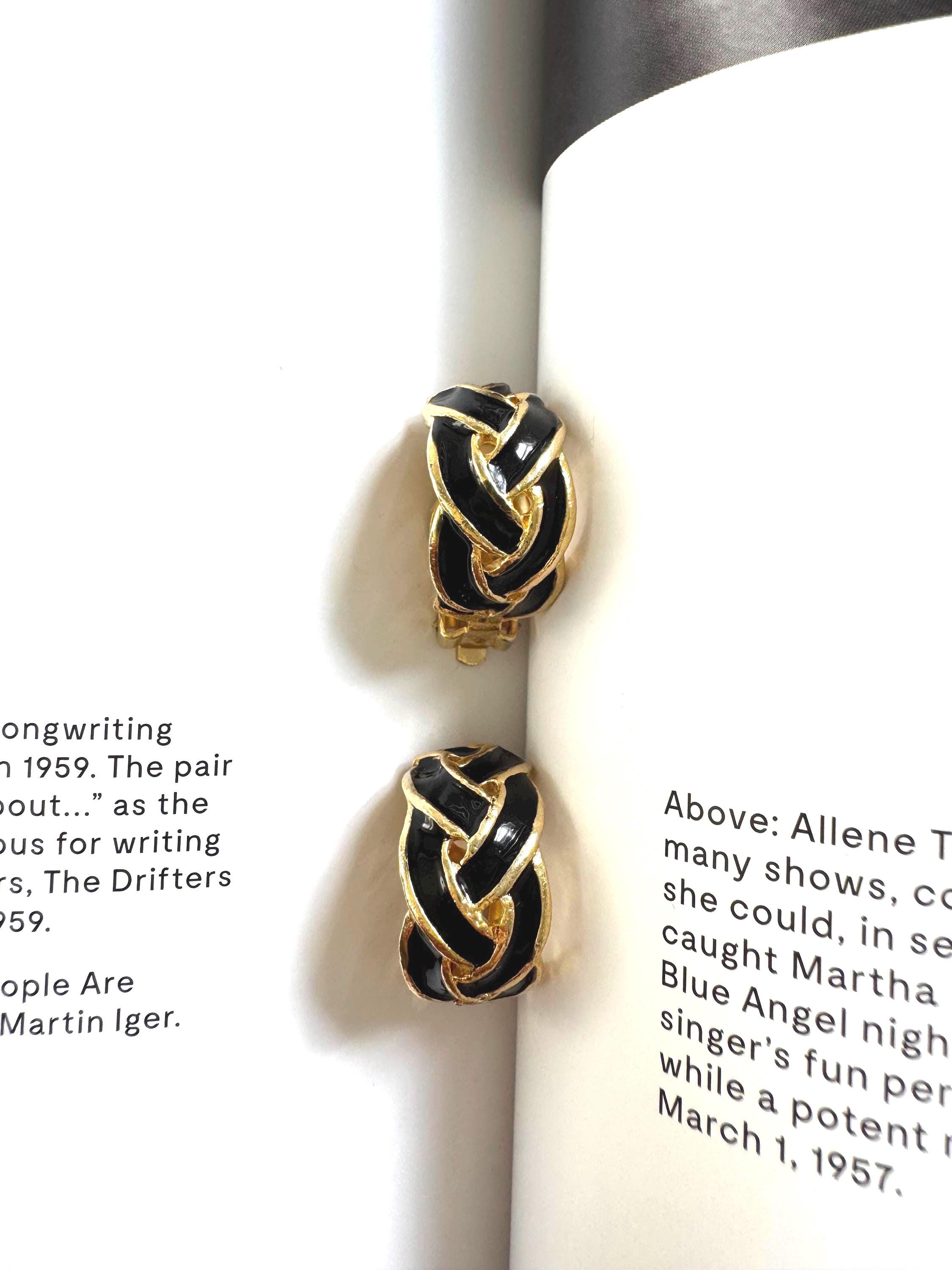 Vintage Clip Earrings with Staggered Knots